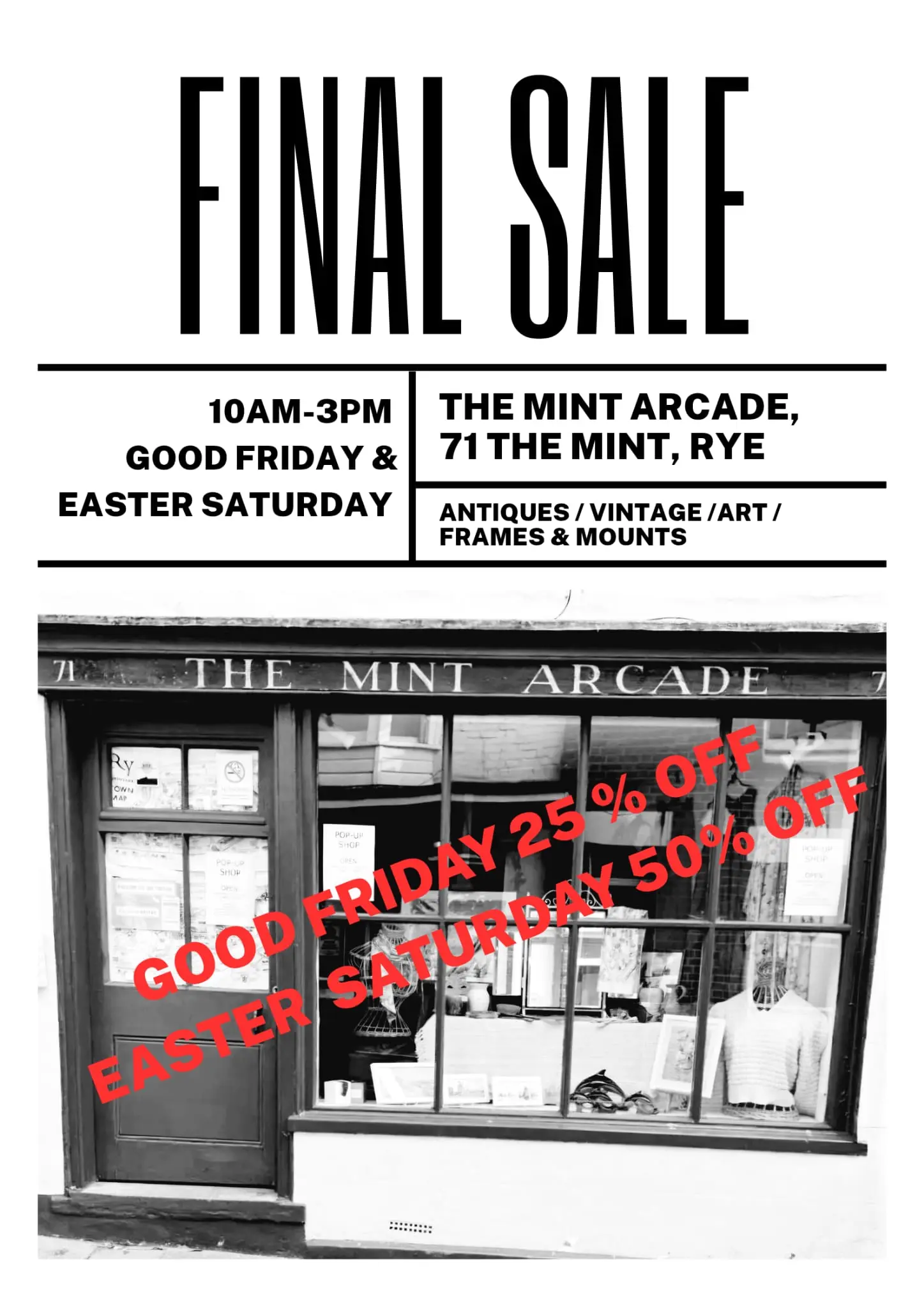 Final Sale at The Mint Arcade